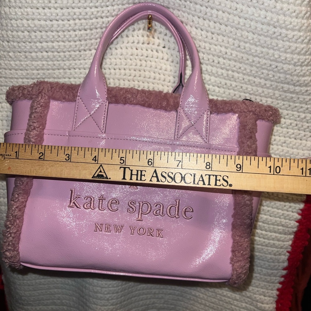 Kate spade New York Jett faux shearling small crossbody in quartz pink - Picture 8 of 10